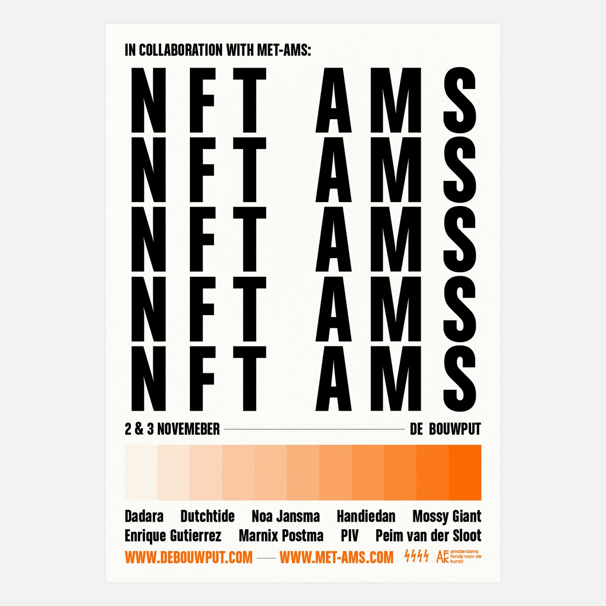 peimsloot's tweet image. Super excited about this one:

On the 2nd &amp;amp; 3rd of November we will be organising NFT-AMS in De Bouwput Gallery in Amsterdam as part of @met_ams 

An exhibition that brings together various contemporary artists who explore the boundaries between physical and digital realms.

↓🧵