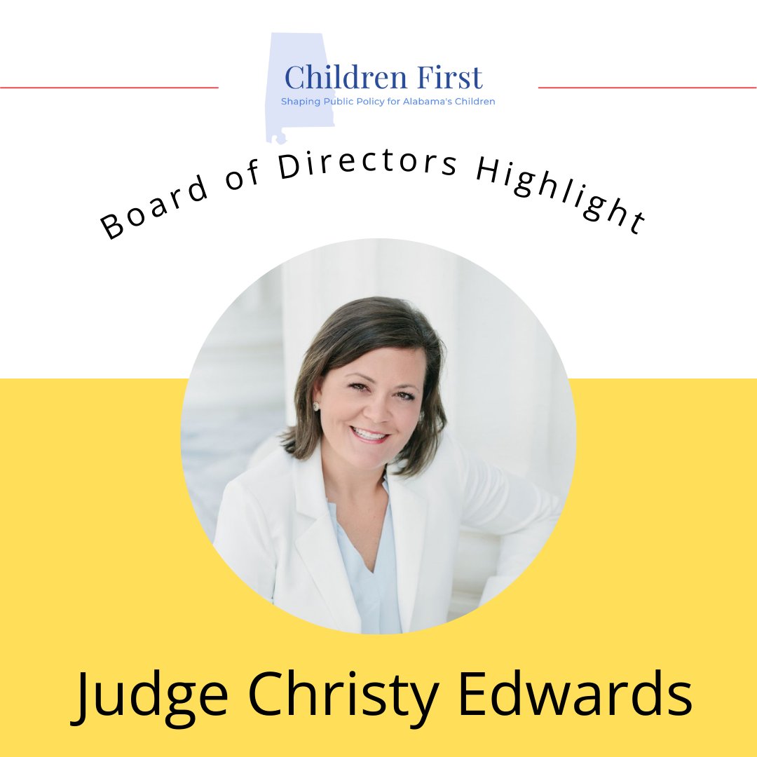ALChildrenFirst's tweet photo. Judge Edwards has served the people of Alabama for most of her legal career. We are proud to have her serve on the Board of Directors for Alabama Children First.
#AlabamaChildrenFirst #ForTheChildren #ForTheFamilies https://t.co/HcqAlCmSJG