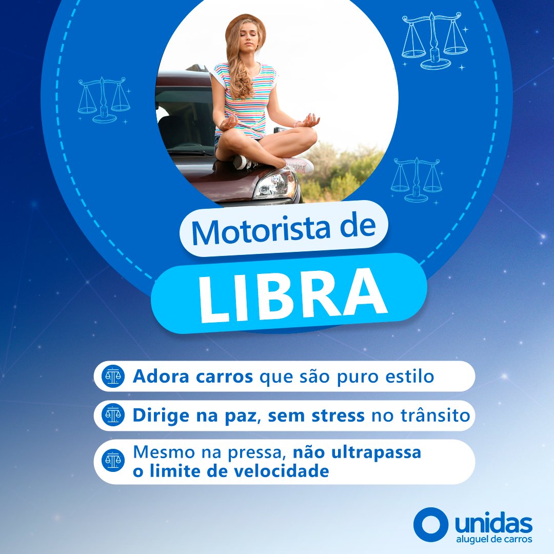 Na estrada da vida, o motorista de Libra segue o compasso do equilíbrio e harmonia! 🌈🚙

Ele gosta de carros bonitos, dirige calmamente e sempre respeita as regras. Um verdadeiro exemplo no trânsito! 👏

E você, libriano, se identifica? 💙👇🏽