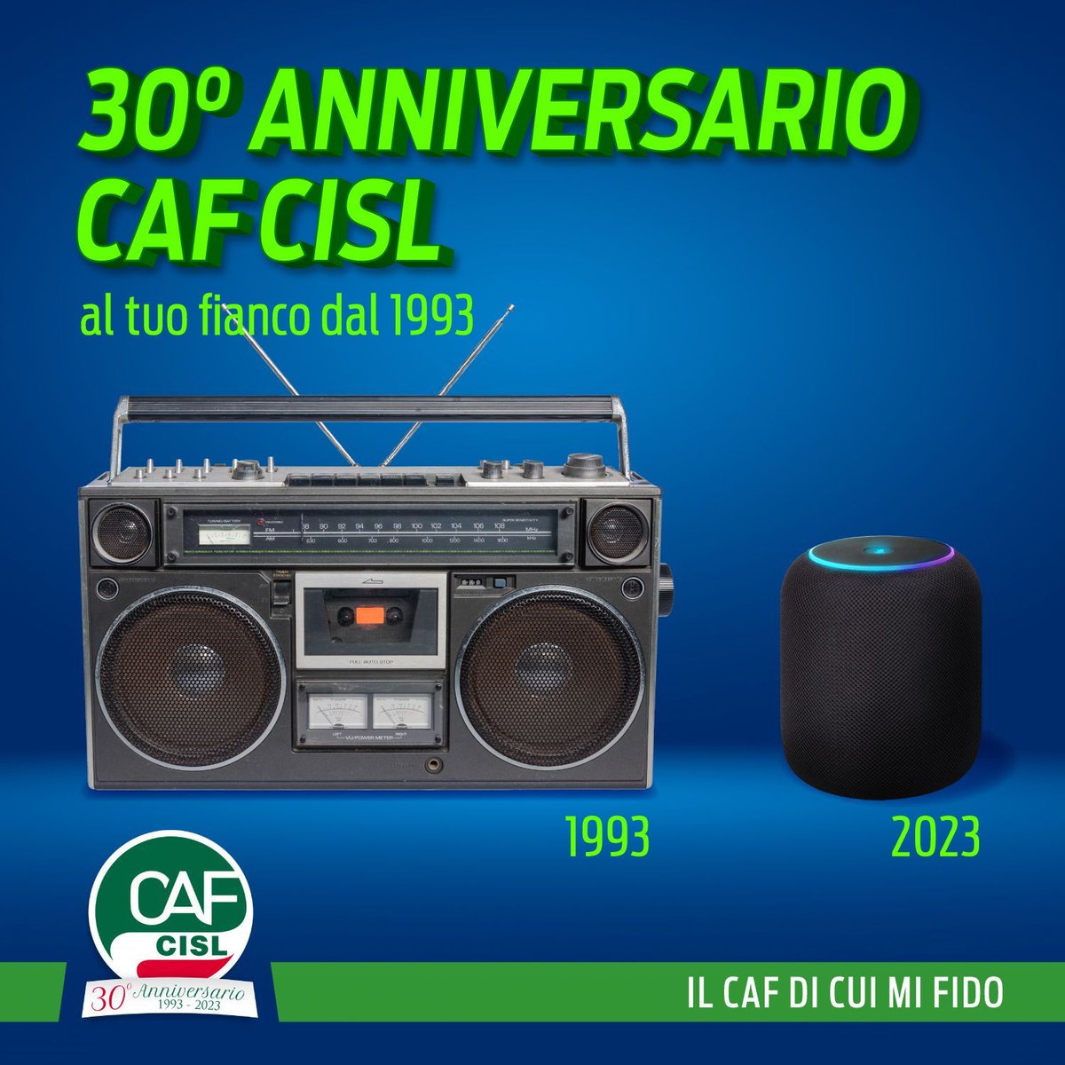 CafCisl's tweet photo. 📻 30 anni di cambiamenti ed evoluzioni! 📆

Per fortuna il Caf CISL ti è sempre vicino; da 30 anni al tuo fianco per tutte le tue esigenze fiscali e agevolazioni sociali. 💚

🎂 Auguri Caf CISL, da 30 anni il Caf di cui mi fido https://t.co/CeCVs9nr5e