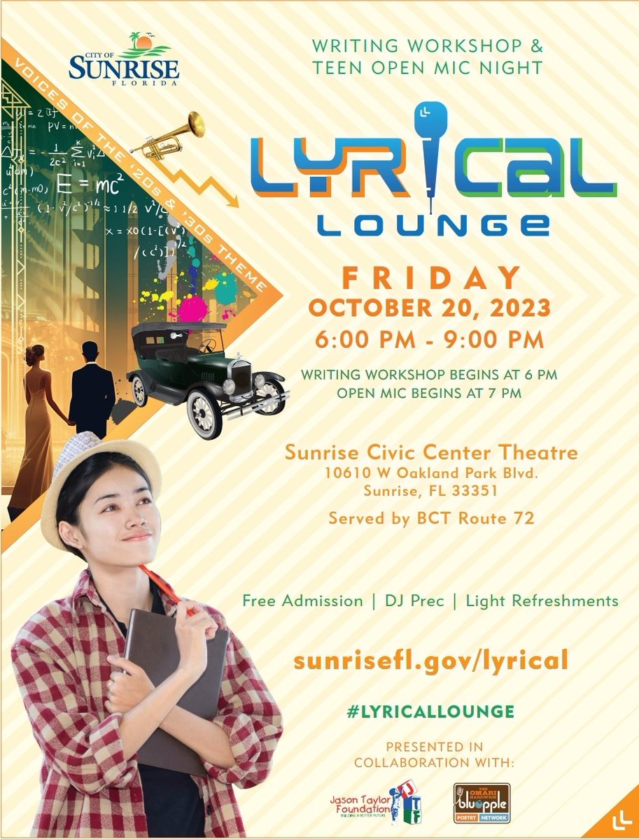 Join us at Lyrical Lounge for a night of spoken word poetry!! Your favorite teen open mic!!