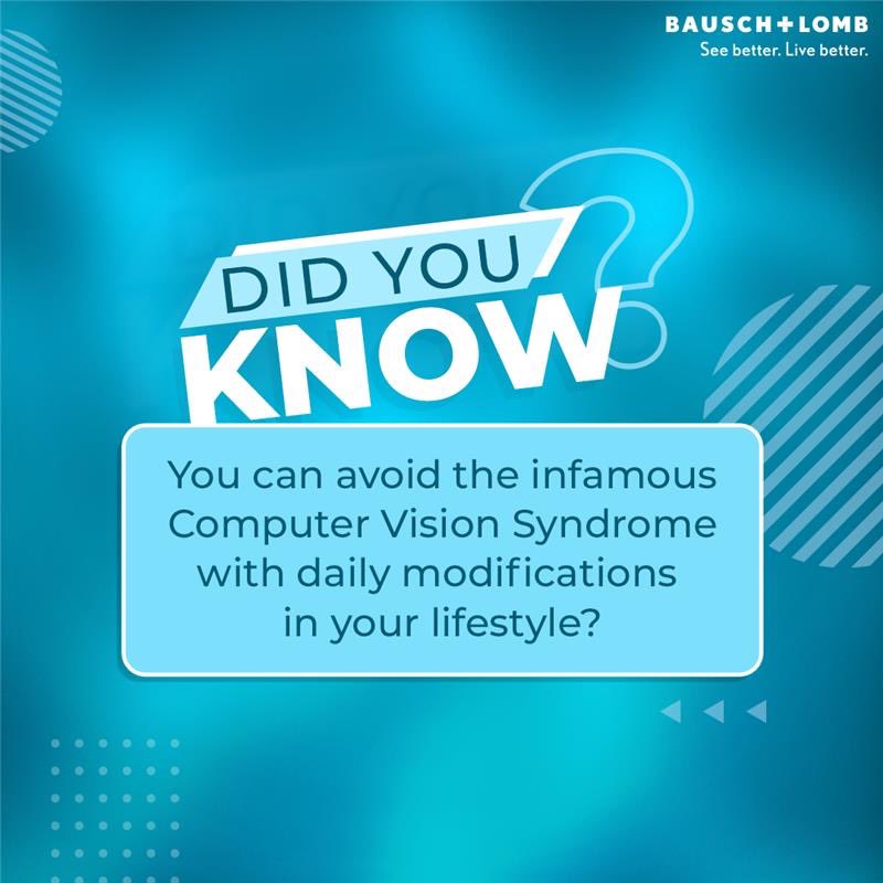 BauschandLombIn's tweet image. Combat screen time with ease
Try the 20-20-20 rule: every 20 mins, take 20 secs to focus on something 20 feet away. Consider Bausch + Lomb's Ultra contact lenses- they're screen-friendly, ultra-soft, and retain 95% moisture.
#BauschandLomb #Contactlenses #ComputerVisionSyndrome