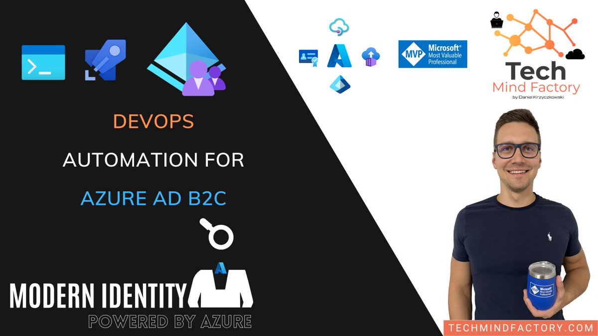 DKrzyczkowski's tweet photo. Learn more DevOps automation for Azure AD B2C from my latest video: https://t.co/FrBoO2nf2G
#AzureADB2C #AzureAD #MicrosoftEntra #MVPBuzz #Identity #ModernIdentity #Azure #DevOps https://t.co/nBsnV5YYDk