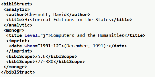 TEIconsortium's tweet photo. #TEI #ElementoftheWeek <analytic> (analytic level) contains bibliographic elements describing an item (e.g. an article or poem) published within a monograph or journal and not as an independent publication. - https://t.co/VdJvPQF2LT https://t.co/J8Ojy1S0KU