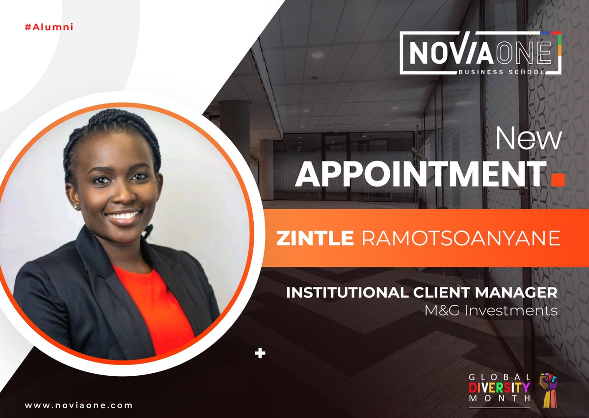 Congratulations to esteemed member of our alumni and graduate of our Financial Markets and Instruments, Investments and Securities programme, Zintle Majeke Ramotsoanyane. 

#newappointment #alumninetwork #classof2016
#diversityawarenessmonth #diversityandinclusion