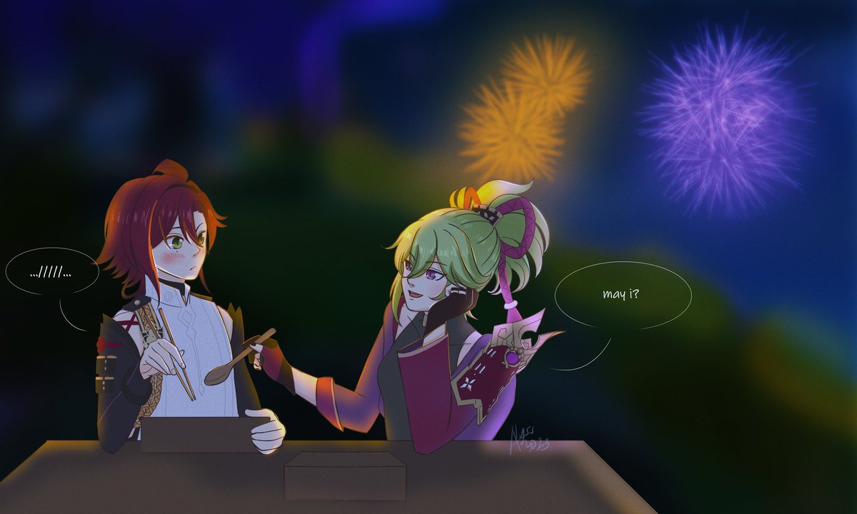 My piece for Lux Aeterna: Genshin Rarepair Big Bang <a href="/genshinbigbang/">Genshin Rarepair: Big Bang</a> accompanying <a href="/SlipperWasTaken/">🍉 QuarantineWriter 🇵🇸</a>'s adorable #heishino fic! (link on replies🔗)

#grpbb2023 #grpbb23 #shikanoinheizou #kukishinobu