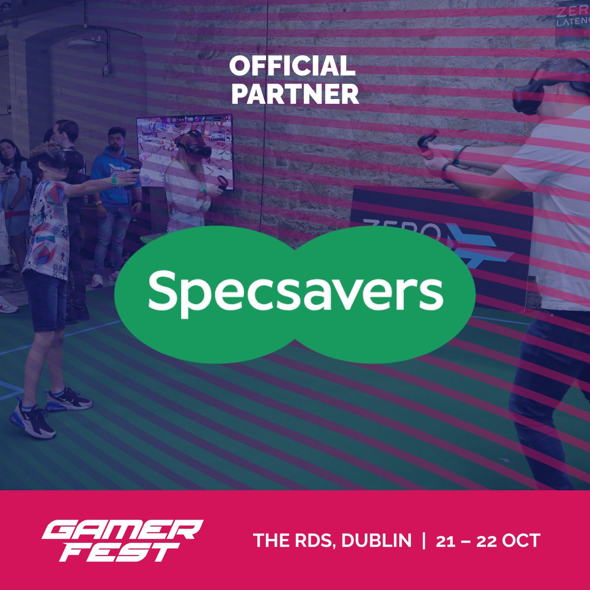 GamerFest Dublin (@gamerfest_ie) on Twitter photo Showing some love to our awesome partner <a href="/specsavers/">Specsavers</a>👀
They'll be bringing so much to GamerFest this 21st and 22nd of October including:
😎 <a href="/ZeroLatencyDub/">Zero Latency Dublin</a>'s Free Roaming VR
👀👂 Eye and Ear Testing!
🤺 Quick reaction games
#GamerFest #BringGamingToLife Showing some love to our awesome partner <a href="/specsavers/">Specsavers</a>👀
They'll be bringing so much to GamerFest this 21st and 22nd of October including:
😎 <a href="/ZeroLatencyDub/">Zero Latency Dublin</a>'s Free Roaming VR
👀👂 Eye and Ear Testing!
🤺 Quick reaction games
#GamerFest #BringGamingToLife