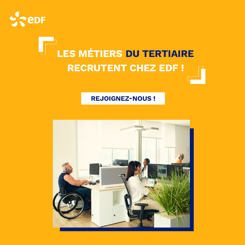 edfrecrute's tweet photo. 🌟 EDF recrute dans le tertiaire ! Plus de 90 postes en 2024. Du Bac au Bac+5, rejoignez-nous pour une carrière stimulante ! 
Rendez-vous sur notre site pour découvrir nos opportunités !👇 
#EDF #Recrutement #Commerce #Opportunités #Developpement