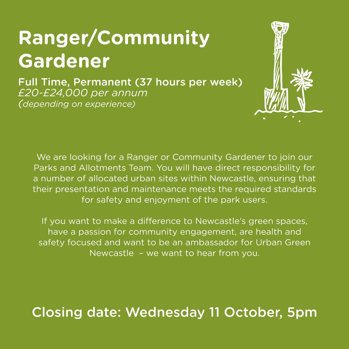 ParksNewcastle's tweet image. We're Hiring! 
Are you interested in joining the team to become part of an innovative movement to secure the future of parks, allotments and green spaces in Newcastle upon Tyne?

Find out more information and apply here: urbangreennewcastle.org/about-us/join-…