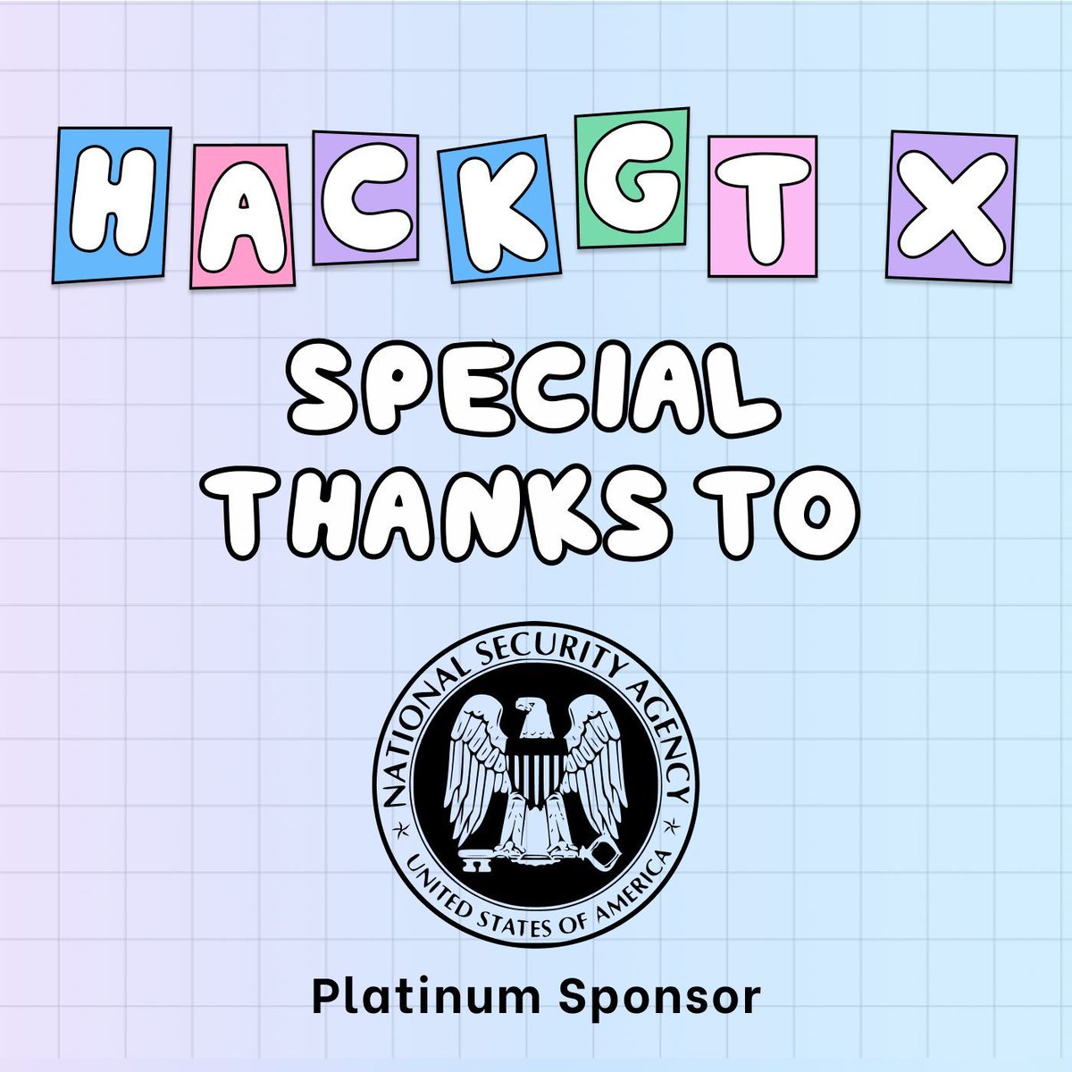 TheHexLabs's tweet photo. We're so excited to welcome @NSAGov as our platinum sponsor for HackGT! Get ready to unlock innovation with the NSA through their tech talk, series of mini-challenges, and an exclusive booth open to hackers all weekend. Huge thanks to the NSA for their incredible support 💡💻 https://t.co/nZ0TE0DqFC