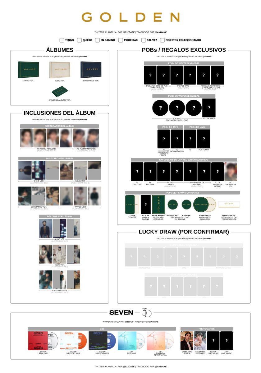 ❤️パクパク6点❤️ラック他⭐42-158-159-184-187-192 BTS JUNGKOOK PC PHOTOCARD WISHLIST TEMPLATES✨ ⭐️ JK - GOLDEN PC