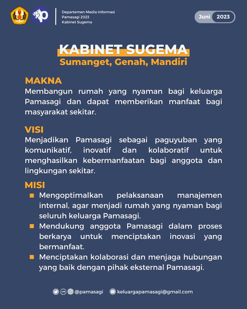 Pamasagi's tweet photo. Organogram berserta Visi &amp; Misi Kabinet Sugema 2023-2024 https://t.co/VuTtMgj7fY