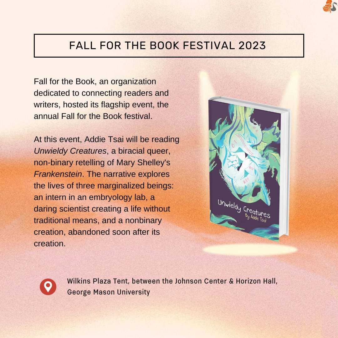 JadedIbisPress's tweet photo. Explore biracial queerness and nonbinary creation in @addiebrook's 'Queer Body Horror: A Frankenstein Retelling' at Fall For The Book. https://t.co/sqHfhhnw4A
π ππ€πππ©ππ€π£: Wilkins Plaza Tent, George Mason University
#FallForTheBook #QueerHorror #UnwieldyCreatures https://t.co/8UQaHWFMP4