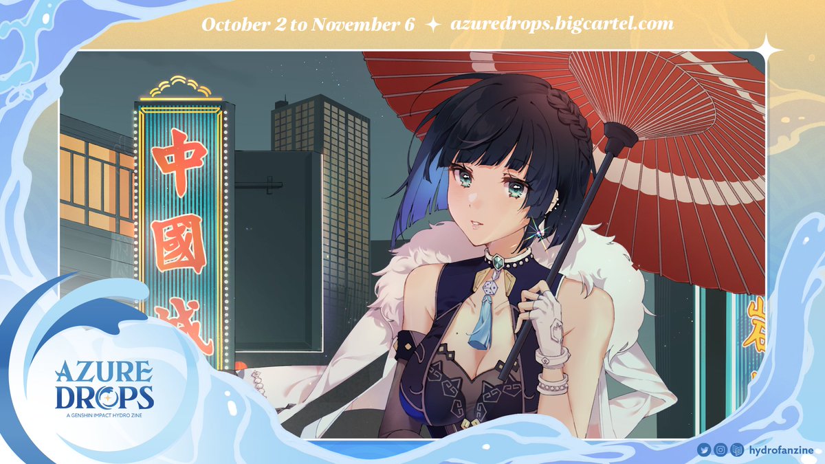 purudise's tweet photo. Pre-order for Azure Drops: A Genshin Hydro Zine is open! 
Such an honor to join this zine @hydrofanzine, I draw Yelan my fav hydro vision user 🩵💖

 🌧️October 2 – November 6
 ☔️https://t.co/iiBl8eP2mz https://t.co/uiaXNruMxU