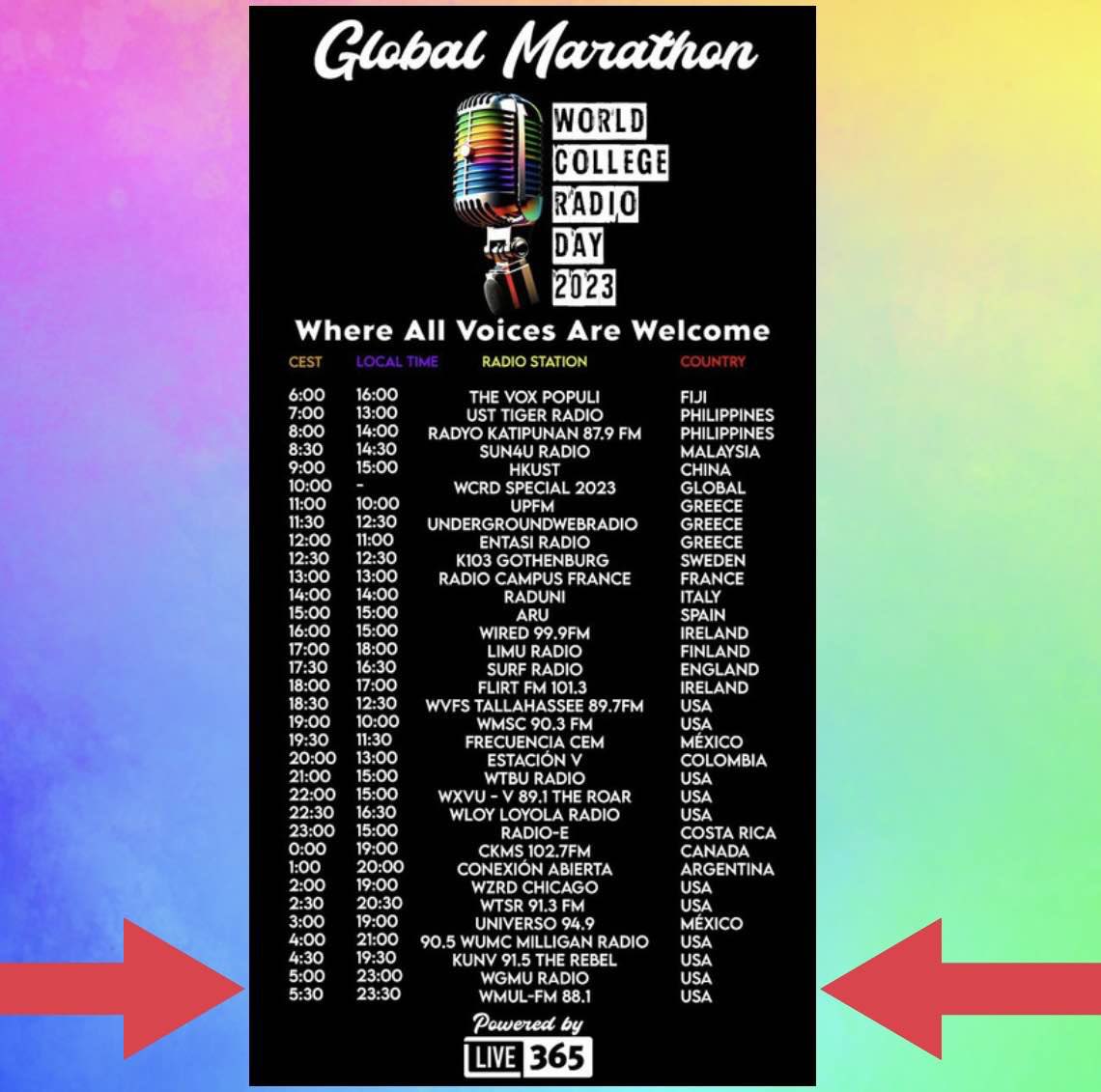 WMUL F.M. is honored to close off the #WorldCollegeRadioDay Global Marathon!!!! 

#collegeradioday #wmul #marshallu