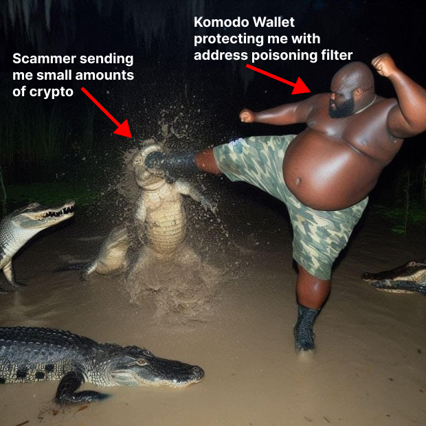 GleecCity's tweet photo. 😂 It really is a great feature! 

Try Komodo Wallet today.
https://t.co/Il68wUngPW

#crypto #cryptowallet #DeFi #DEX #Web3 https://t.co/ls1AR6v7w2