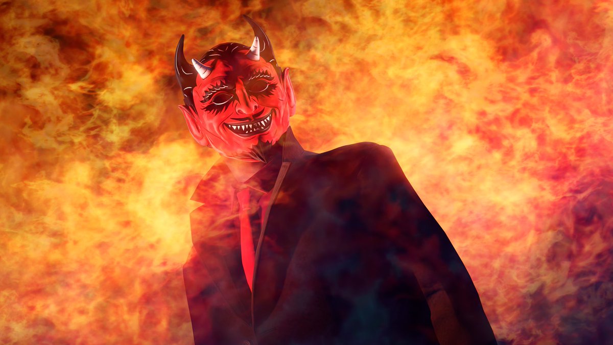 RockstarGames's tweet photo. Get a sinister start to Halloween season with the Scarlet Vintage Devil Mask free to all GTA Online players this week: https://t.co/w9UxonNPNP https://t.co/B8no0P9CdJ