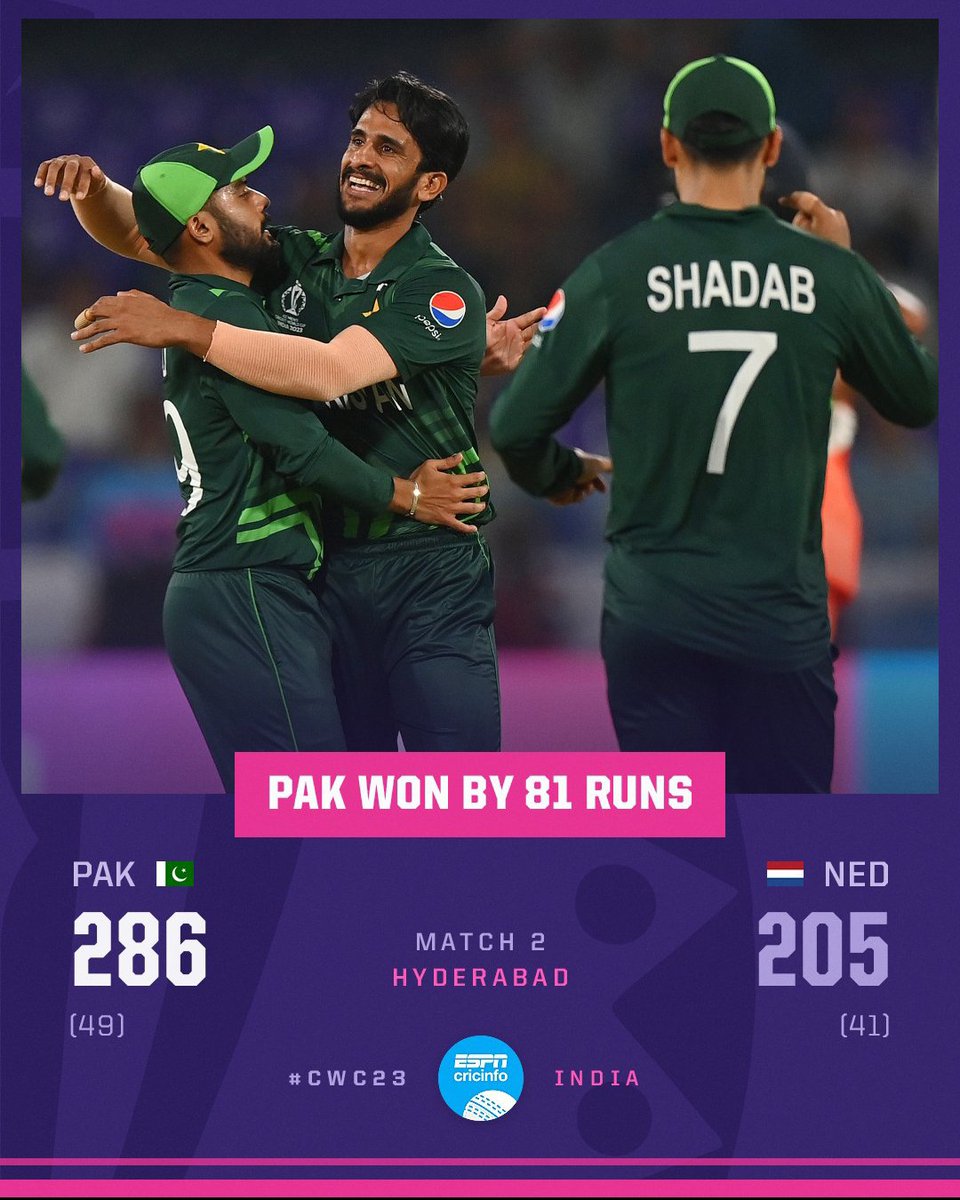 PAKISTAN HAVE DEFEATED NETEHRLANDS BY 81 RUNS. ALHAMDULILLAH ❤️❤️❤️ #CWC23 #WorldCup2023 #PAKvsNED | #PAKvNED | #WorldCup2023 
#AsianGames2022 #Kabaddi #INDvPAK #PAKvsNED #NEDvPAK #WorldCup2023 #AsianGames #CWC23 #BabarAzam #PAKvAFG #CricketWorldCup2023