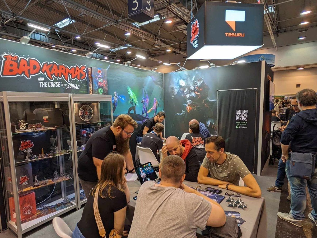 Playtests for The Bad Karmas are still available this weekend at Essen Spiel! Visit us at Booth 3F110 and face off against Aries and Cancer! #teburu #tabletop #tabletopgaming #boardgames #essenspiel #spiel23