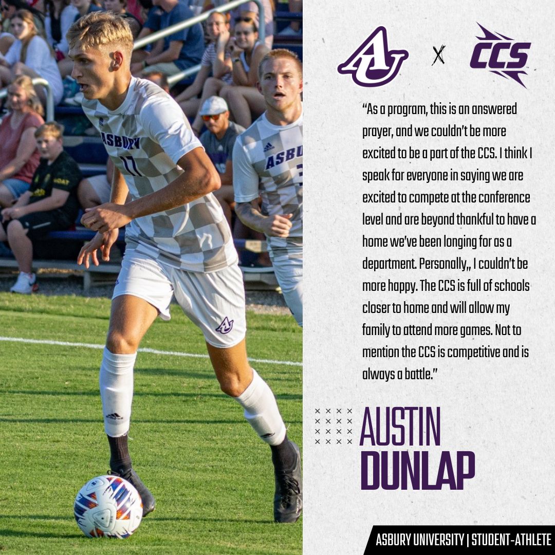 CCofSouth's tweet photo. Let's hear from our newest members @AsburyEagles on their transition to their new home! 🏘️

Here's what Austin Dunlap, a junior dual sport student-athlete, had to say about joining the #CCSFamily

Welcome Austin!

🔗: https://t.co/Bk8iWMUMEw

#CCS | #CCSExpansion | #D3 https://t.co/P0jFSlWgLJ