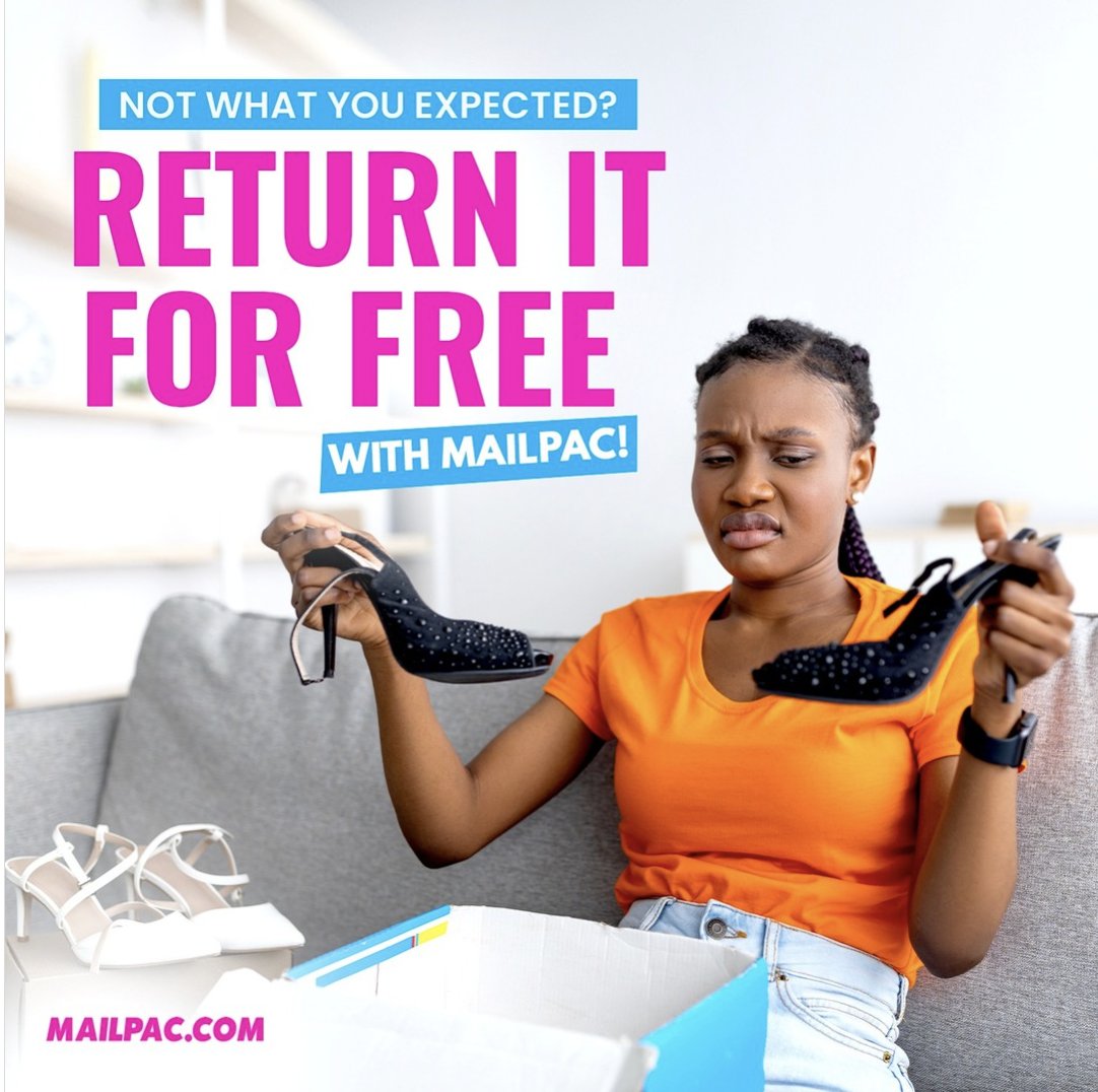Return your packages with Mailpac - it's easy and FREE!

Sign up for your free Mailpac account using the link in our bio today!

#Mailpac #OnlineShopping #FreeReturns