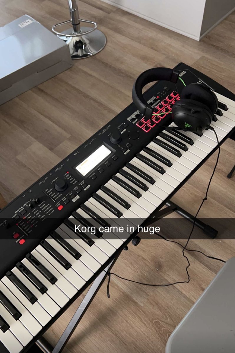 aimabage's tweet photo. @KorgUSA sent me a workstation cause they saw the viral video… GOATS https://t.co/zpgkKE0SrU