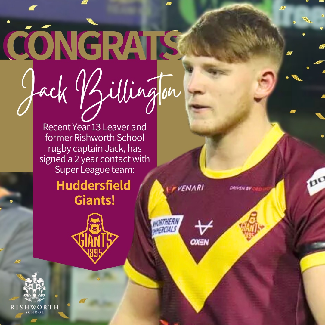 Everyone at Rishworth is incredibly proud to share that our former rugby captain has signed a 2 year contract with Huddersfield Giants this week!⁠ We can't wait to watch him play!⁠
⁠
@hudderfieldgiants ⁠
⁠
#rishworthschool #newcontract #newplayer #proud #oldrishworthian⁠