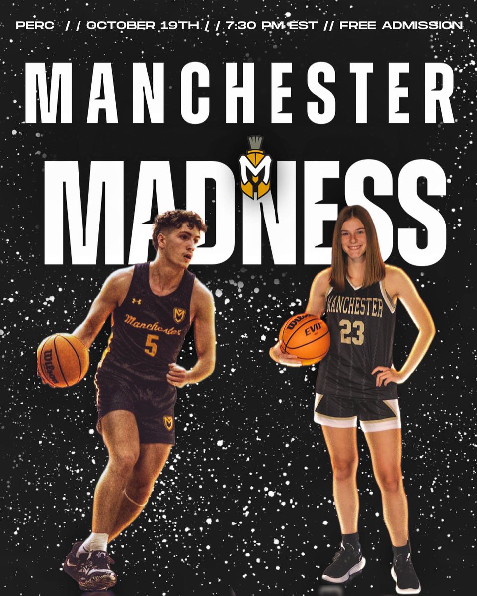 ATTENTION SPARTANS: We are just 13 days away from Manchester Madness. Tell a friend & show out! There will be free prizes, games, & much more. Admission is FREE. 👏 Wear a jersey & come out to support the kickoff of the basketball teams’ season @ the PERC. #MUMadness23