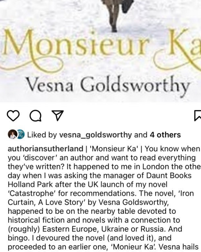 VesnainLondon's tweet photo. I've had a few discoveries like that (Here's looking at you #NataliaGinzburg, #ClariceLispector, #ShirleyHazzard), but being "discovered" is just as fabulous. Thank you #IanSutherland. #MonsieurKa https://t.co/yLWRenHZA2