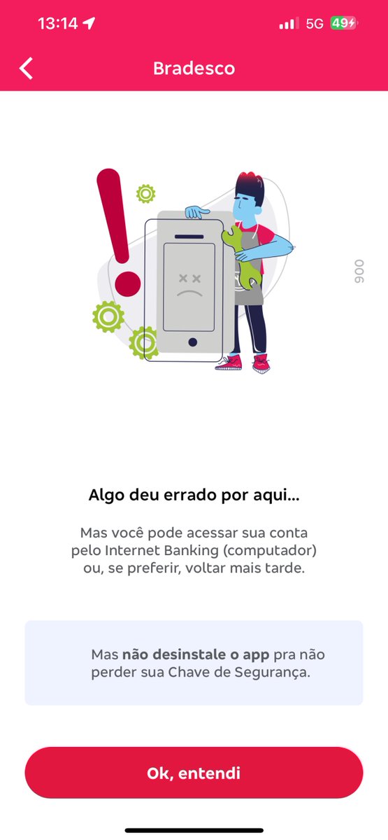 pablopratesbsb's tweet photo. @Bradesco  resolva isso aí, preciso realizar uns pix! #URGENTE 

@TechTudo @canaltech @Tec_Mundo @MacMagazine https://t.co/trGhTzGGBP