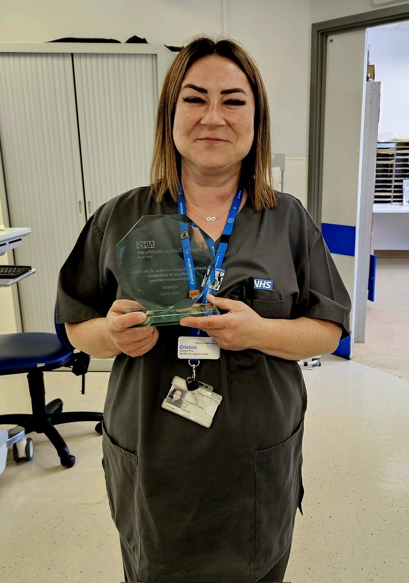 Good things come to those who wait, and Cristina Picu at ICHT Outpatients SMH has been patient with her well-deserved HCSW of the Year Award for Excellence in innovation /Improvement Delivery. Thank you for being an inspiration to others. #londonhcsw #HCSW #Imperialpeople
