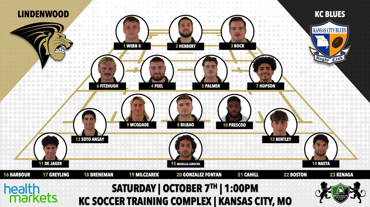 Lineup for this weekend in Kansas City! Kick off at 1pm! Let’s go 🦁
