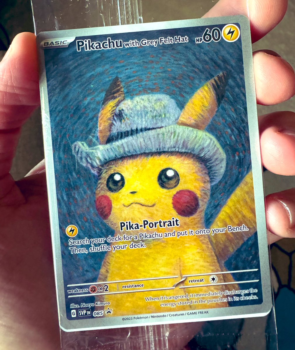 🚨 GIVEAWAY! 🚨 Van Gogh Pikachu Pokemon Card Follow Me & Retweet! ♻️ Winner announced this Sunday! 🙌