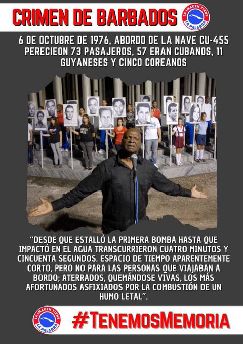 CubacooperaveG's tweet photo. Recordemos a las víctimas y trabajemos juntos para construir un futuro libre de terrorismo y violencia. #NoAlTerrorismo #CubaNoEsTerrorista @cubacooperaven @CubCooperaVeGua https://t.co/Q9XhsQkEfH
