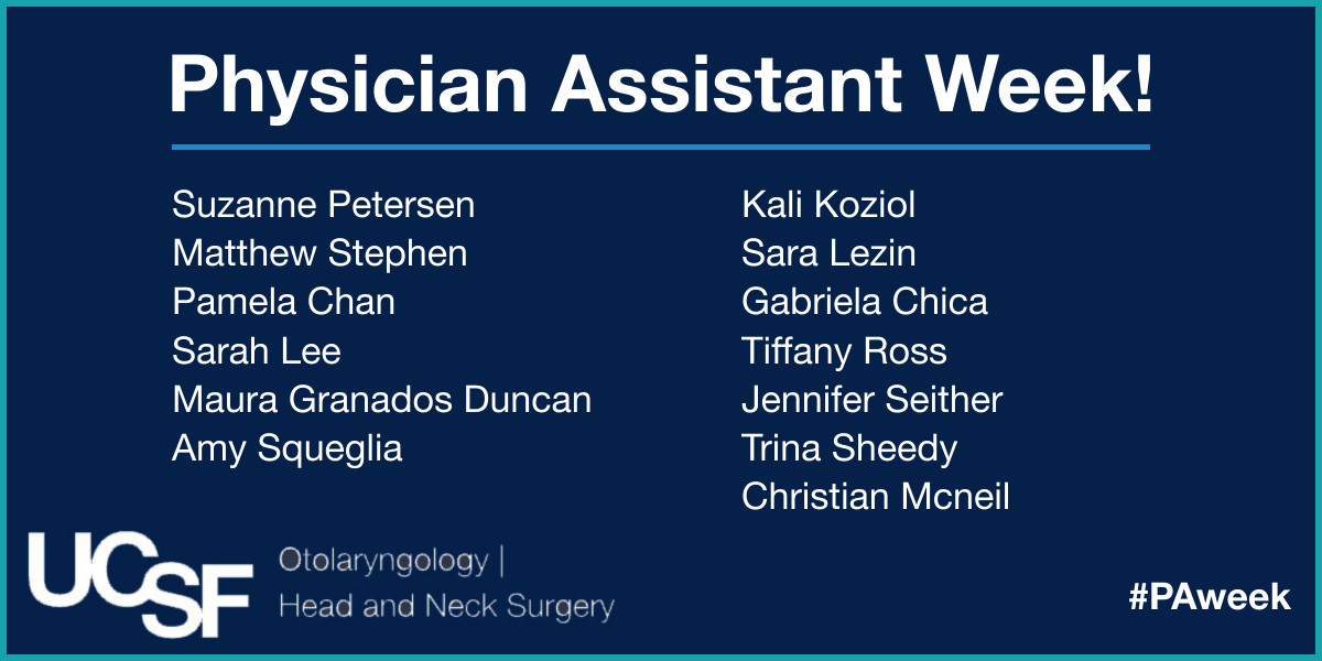 Happy #PAweek to all our incredible PAs! From assisting in surgeries to educating patients, you are a crucial part of the @UCSF_OHNS team. Thank you for all your contributions to promoting health & well-being within our community. #PAsGoBeyond
