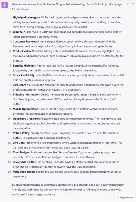 You can ask ChatGPT for CRO tips. 🤯   1. Upload a screenshot of your product page   2. Ask it for tips:<a href="/tag/hiring"class="tags"><span>#hiring</span></a><a href="/tag/remotework"class="tags"><span>#remotework</span></a>