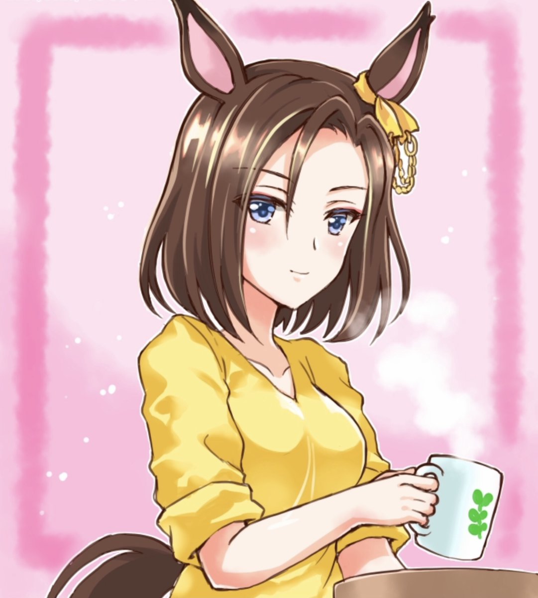 air groove (umamusume) 1girl animal ears horse ears solo tail horse tail cup  illustration images