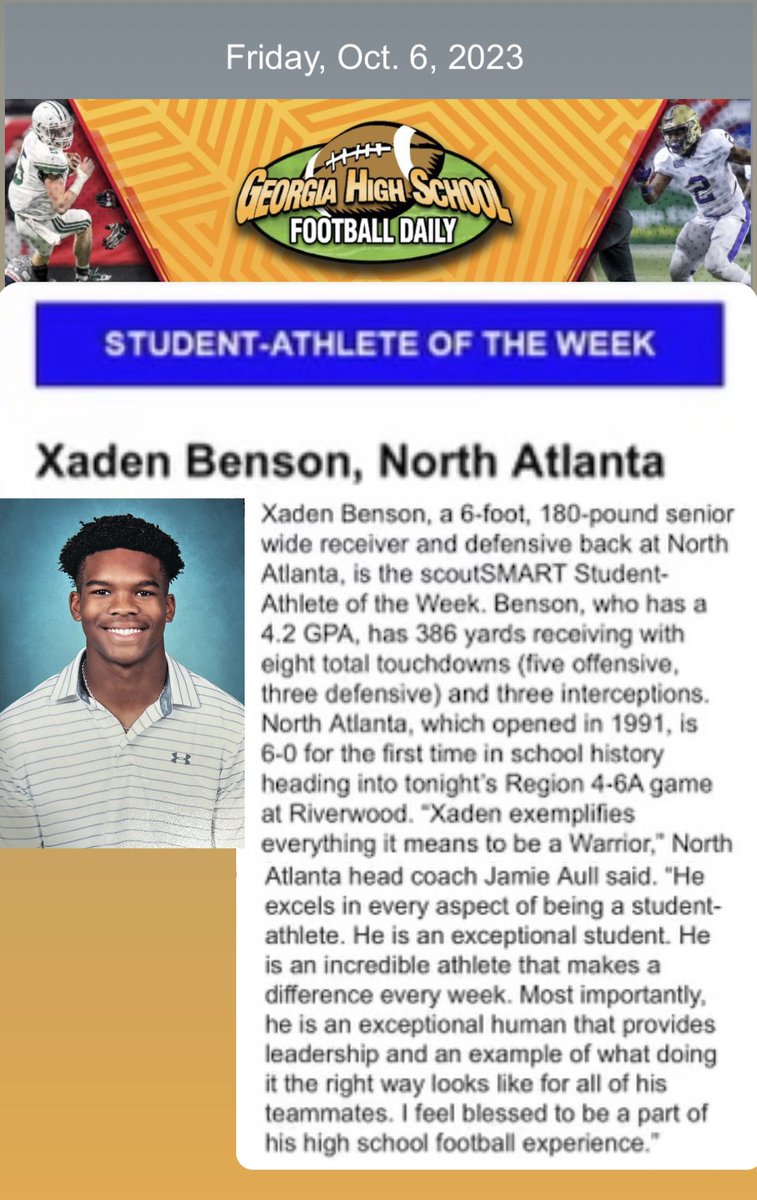 conta.cc/3rwTms1
The goal is to have his 40 time and GPA meet somewhere in the middle! Nothing beats hard work. 
“How you do one thing is how you do everything…” @Xaden_B11 @NAWarriors @NAWarriors_FB @NAHS_Baseball l
