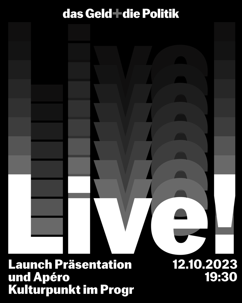 🚨🚨🚨 «das Geld + die Politik» geht live!
Pünktlich auf die Wahlen, am Donnerstag, 12.10.2023, gehen wir mit moneyinpolitics.ch online!