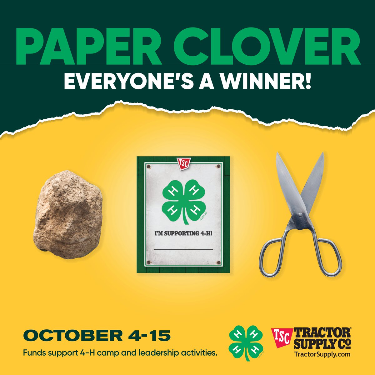 CountyFillmore's tweet image. During 4-H Paper Clover season, everyone is a winner at Tractor Supply Co.! Go to nearest store now through Oct 15 &amp;amp; get #4HPaperClover at checkout. 100% of  funds raised benefit 4-H youth. Learn more at bit.ly/3PYdXig. *No endorsement by 4-H is implied or intended.