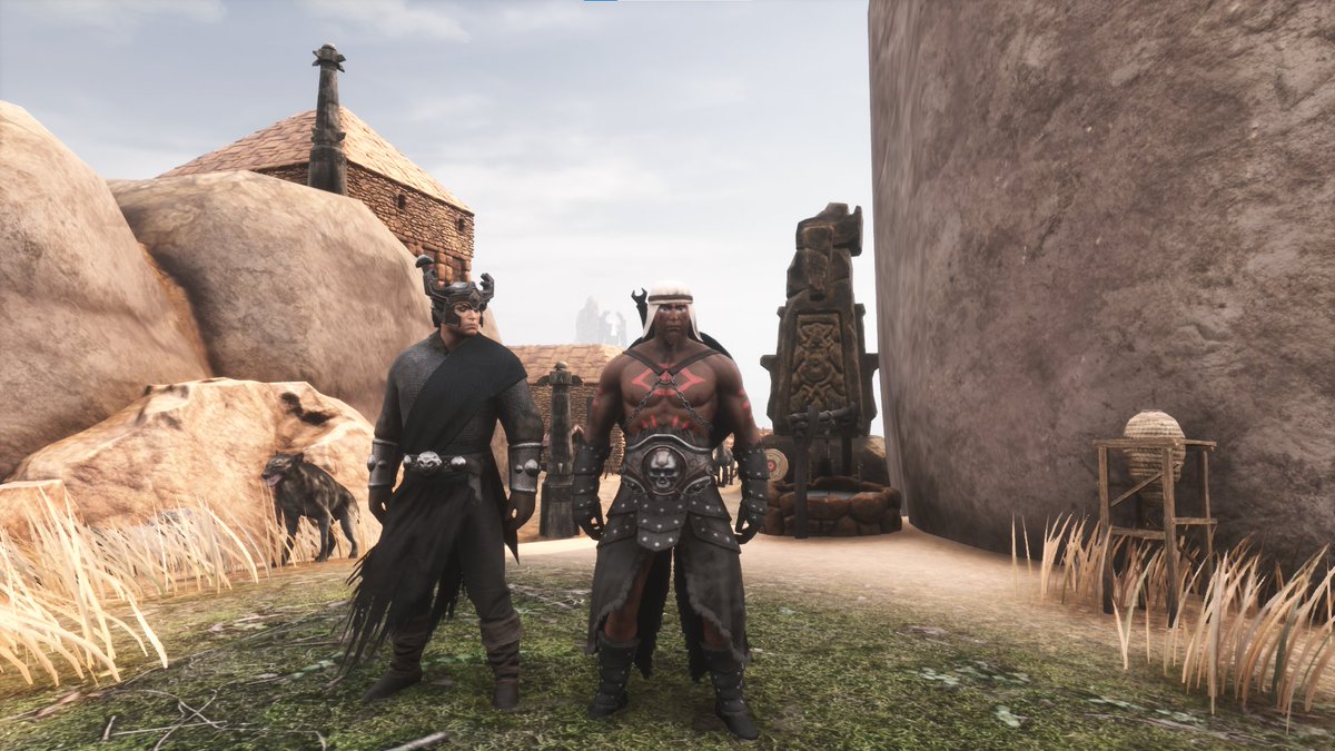 KnowlieKanole's tweet image. Keeping it simple? 
We&apos;re 1 week into @ConanExiles and I think we spent to much time adventuring not enough time home our house is dusty!
Don&apos;t Mind Lian he&apos;s the Strong Silent Type.
Joys of cliff building - No Neighbors
#AgeofWar and #FuncomCreators
Yes that&apos;s a dancer! shh