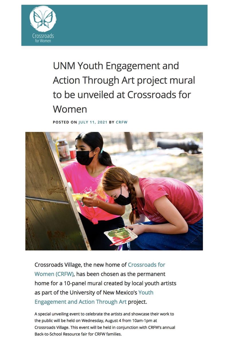 elApache's tweet photo. Cheyenne Anderson South Valley Activist Leads UNM youth art group to unveil mural at Woman Shelter 
https://t.co/bYVueNChx8 https://t.co/d9kQ5eRDes