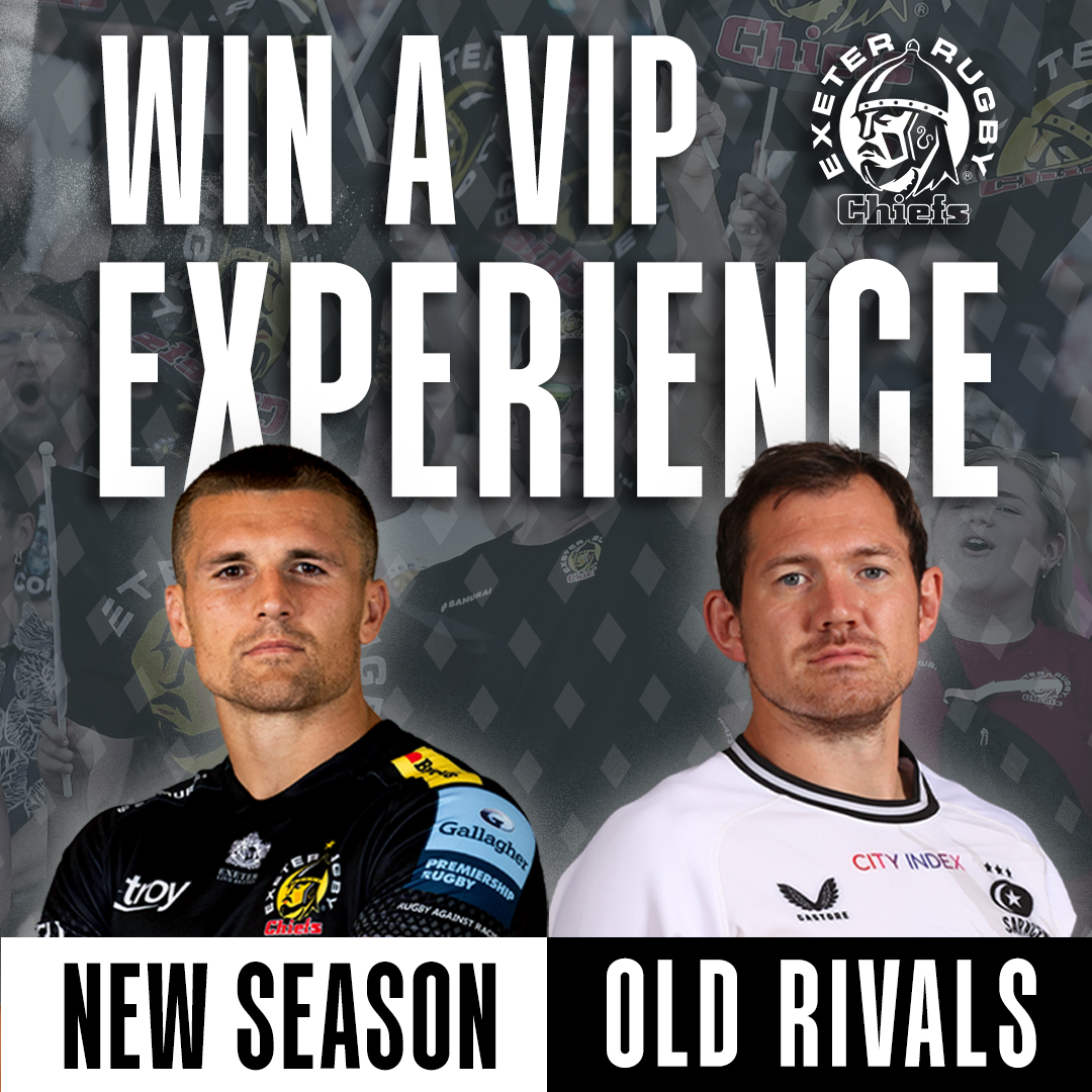 Exeter Chiefs (@exeterchiefs) on Twitter photo How would you like to win a VIP experience for Four at our Premiership clash against rivals <a href="/Saracens/">Saracens Rugby Club</a>?
🍽 Gourmet two-course lunch,
🎤 Pre-match Q&A
🤩 Premium Seating
To enter, simply re-post before 10am on Tuesday 10 October! ⏳ How would you like to win a VIP experience for Four at our Premiership clash against rivals <a href="/Saracens/">Saracens Rugby Club</a>?
🍽 Gourmet two-course lunch,
🎤 Pre-match Q&A
🤩 Premium Seating
To enter, simply re-post before 10am on Tuesday 10 October! ⏳