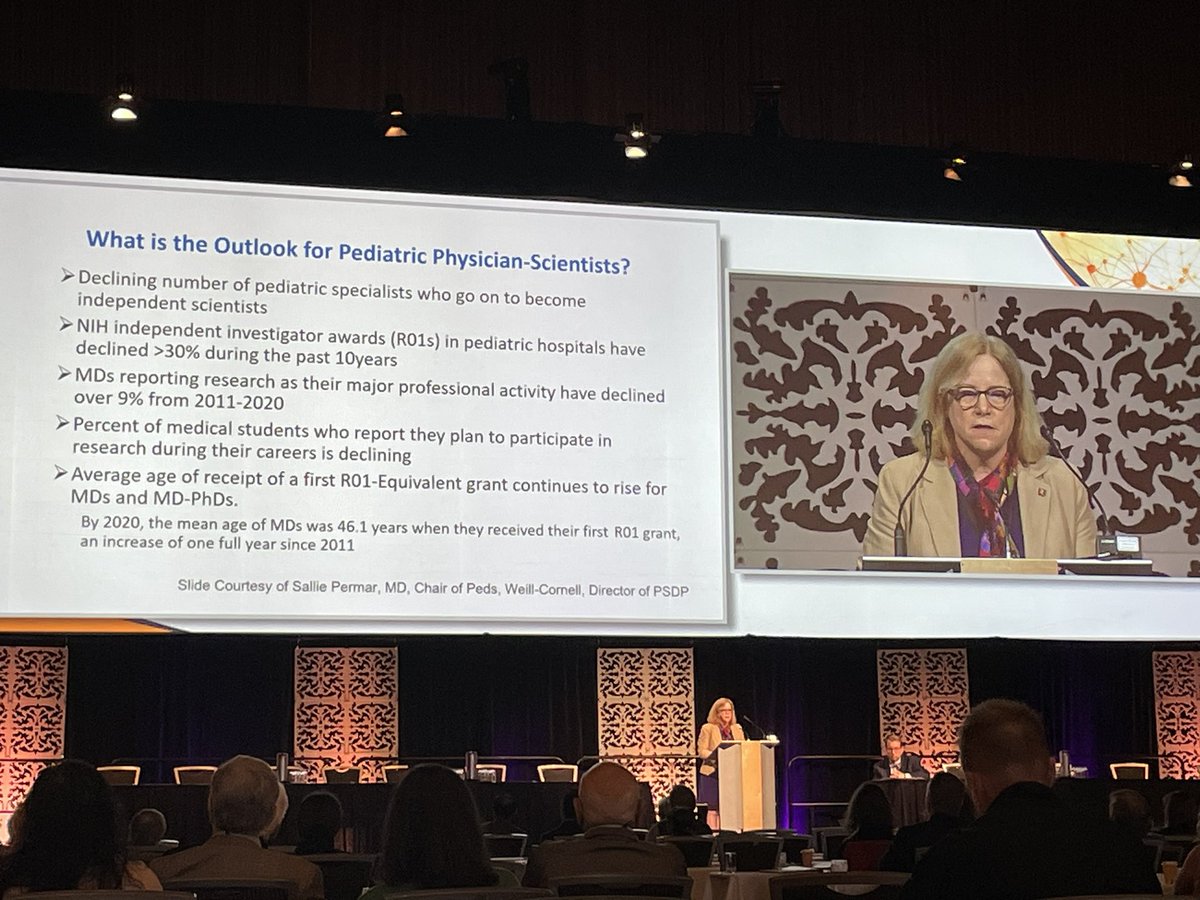 “The pediatric physician-scientist is an endangered species!” @Brooks_Kayal_MD - winner of the 2023 Bernard Sachs Award #CNSAM @ChildNeuroSoc