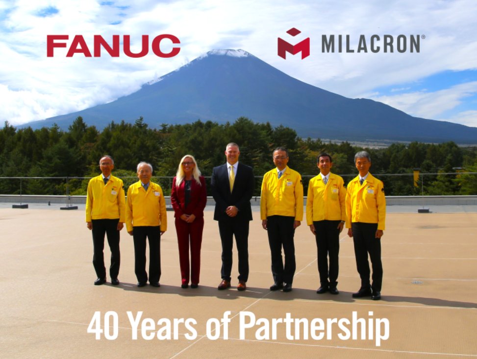 This past week, our President Mac Jones visited FANUC in Japan to celebrate 40 years of partnership between Fanuc and Milacron. We are extremely proud and honored to have such a long-standing relationship and are excited to see what the future holds.

#ShapeWhatMattersForTomorrow