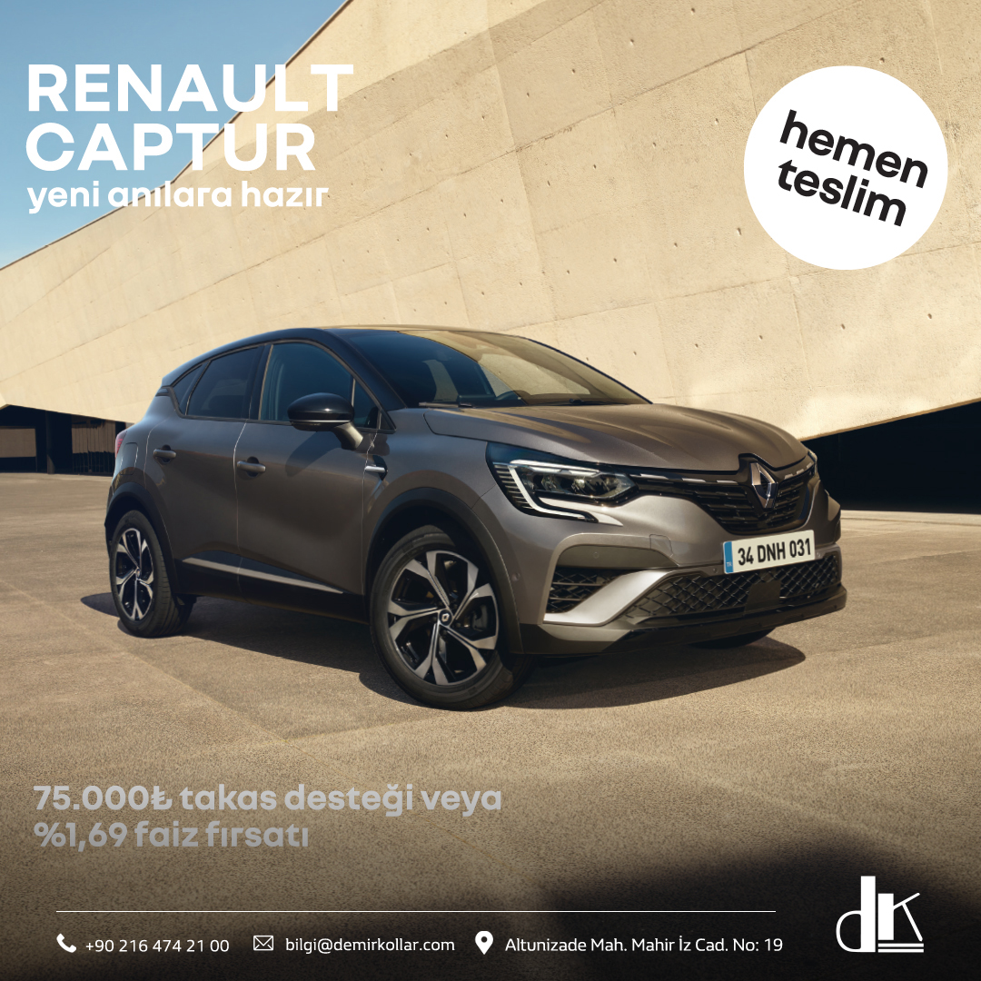 RenaultDemirkol's tweet photo. Renault Captur yeni anılara hazır
75.000TL takas desteği veya %1,69 faiz fırsatı
#demirkollar #demirkollaryetkiliservis #kampanya #fırsat #renault #scooter #araç #araba #otomobil #otomotiv #satış #sigorta #aksesuar #HerTürlü #Captur #hertürlü #kendiniyansıt #clio #master #dokker https://t.co/GwCHOb6dak