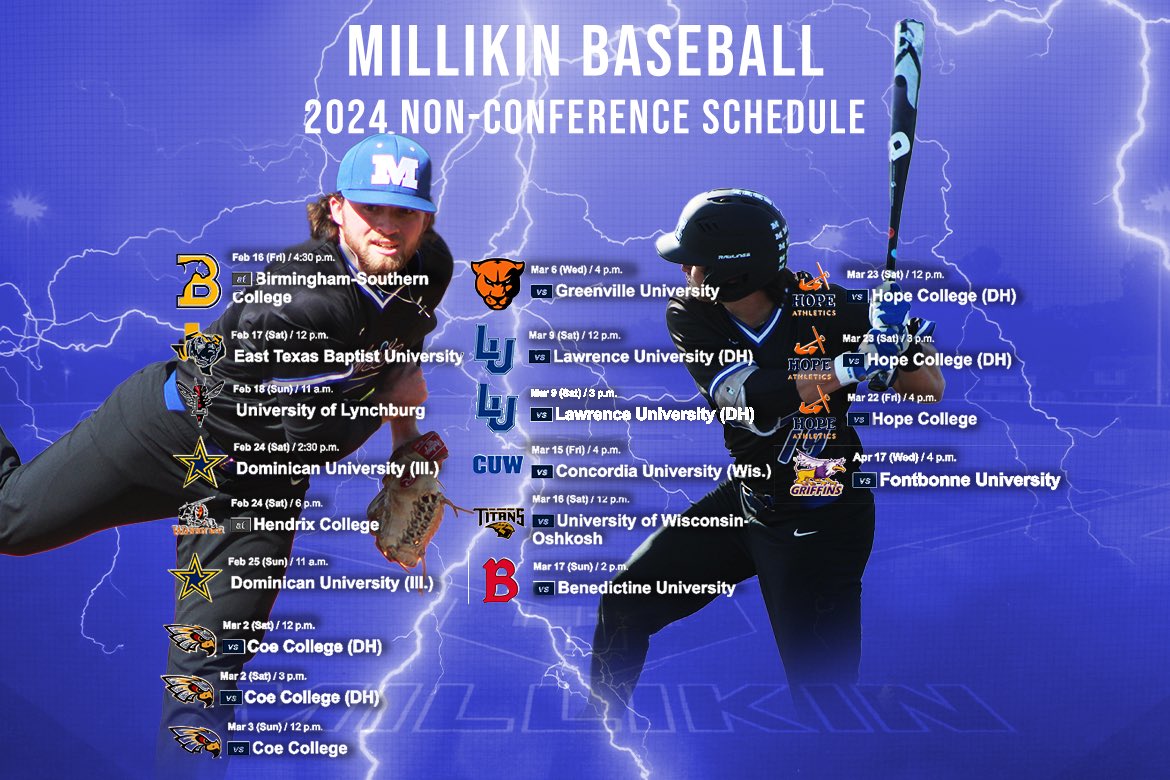 The Big Blue non conference schedule is out!! #breaktherock ⁦<a href="/d3baseball/">D3baseball</a>⁩