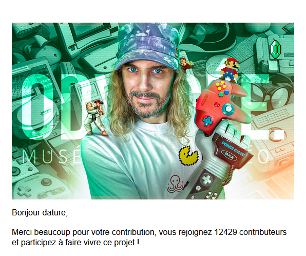 si vous voulez participer comme moi a ce fabuleux projet d' ouvrir un musée du jeux vidéos , c'est par la⤵️
kisskissbankbank.com/fr/projects/od…