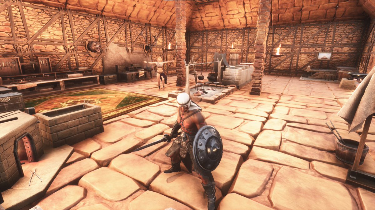 KnowlieKanole's tweet image. Keeping it simple? 
We&apos;re 1 week into @ConanExiles and I think we spent to much time adventuring not enough time home our house is dusty!
Don&apos;t Mind Lian he&apos;s the Strong Silent Type.
Joys of cliff building - No Neighbors
#AgeofWar and #FuncomCreators
Yes that&apos;s a dancer! shh