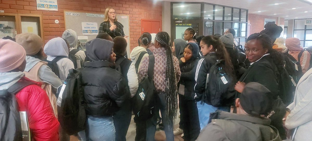 DBE_SA's tweet photo. This afternoon, as part of the activities at the #SAGirlsCanCode bootcamp in Gqeberha, the girls visited @MandelaUni's Computing Science department at the invitation of Professor Jean Greyling, who heads the department.
#DBE_CodingAndRobotics https://t.co/Zs9E6fZEEB